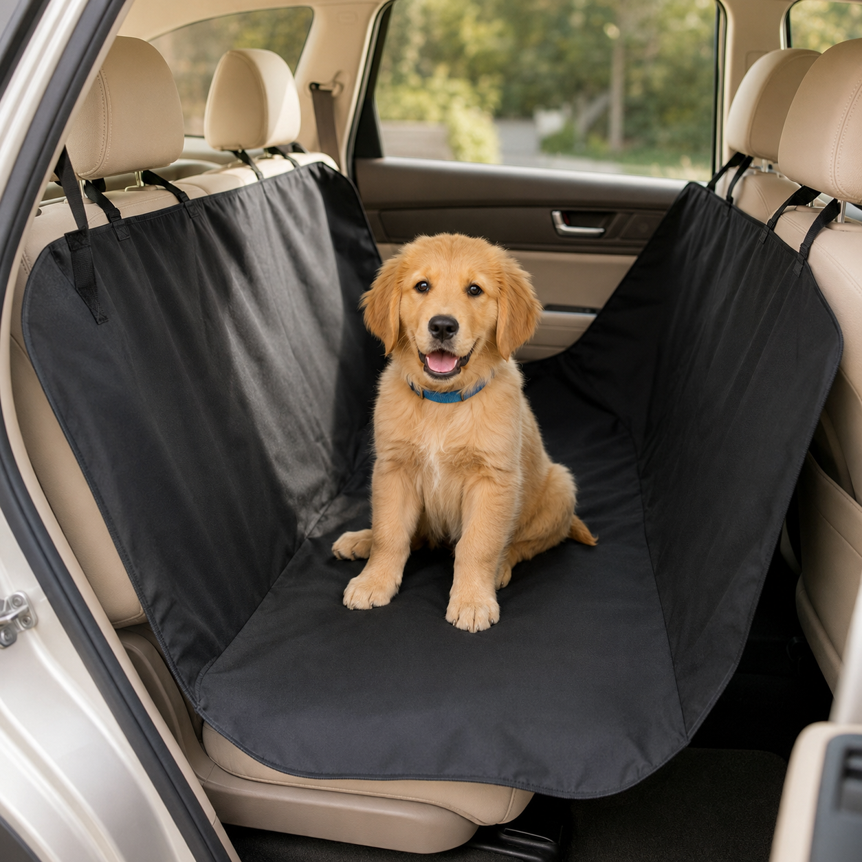 Funda protectora e impermeable para el asiento trasero del coche